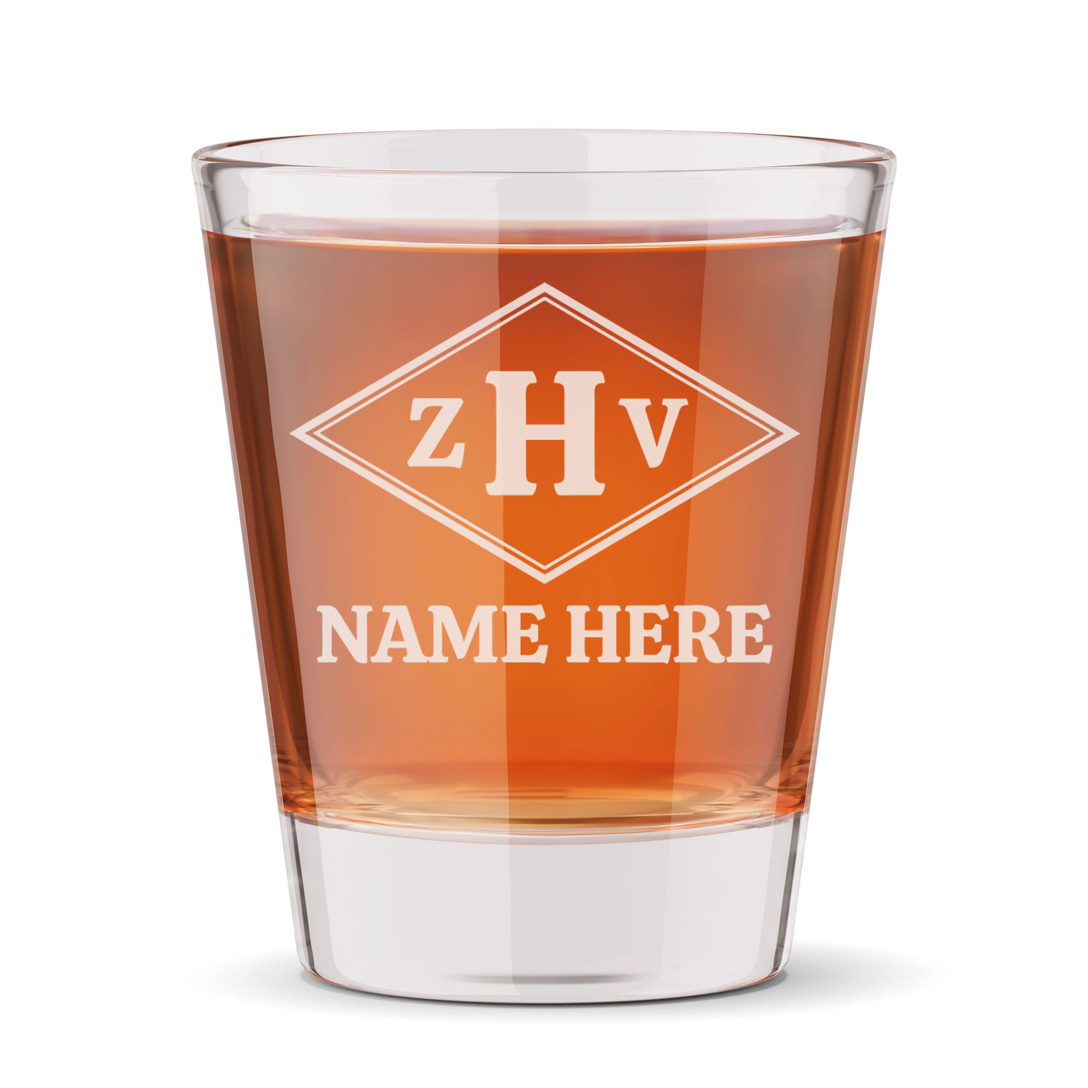 Personalized 3 Letter Monogram with Name Shot Glass Custom Engraved 1.5 oz Shot Glass