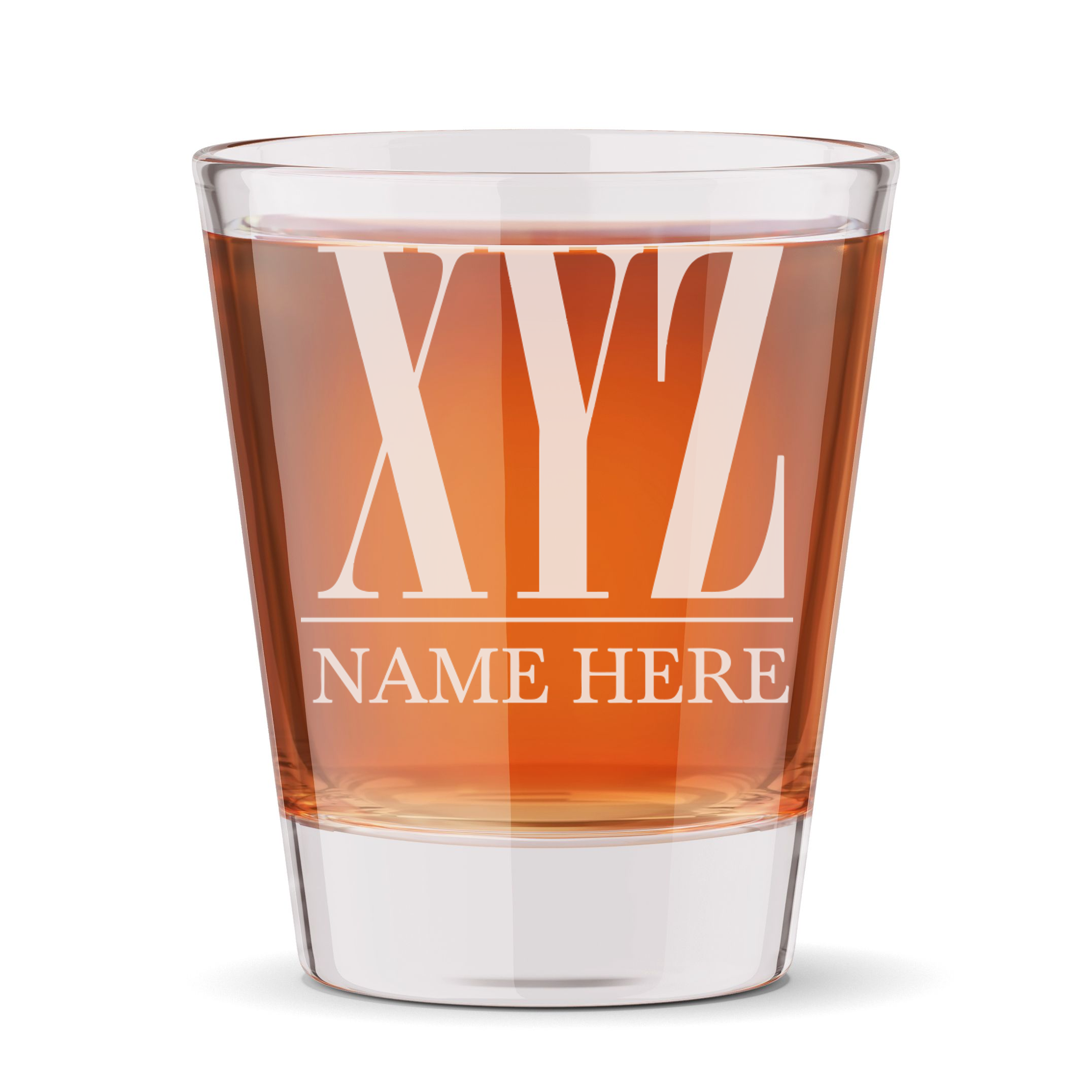 Personalized 3 Letter Monogram with Name Shot Glass Custom Engraved 1.5 oz Shot Glass