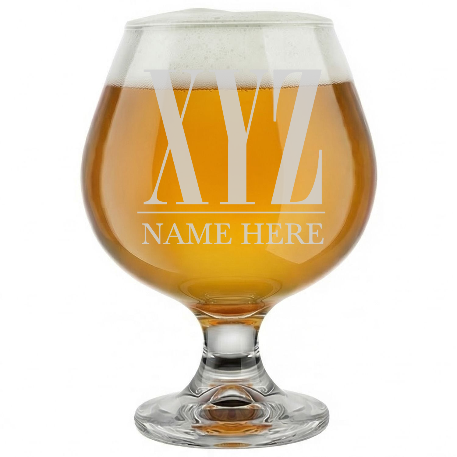 Personalized 3 Letter Monogram with Name Snifter Custom Engraved 9 oz Snifter Glass