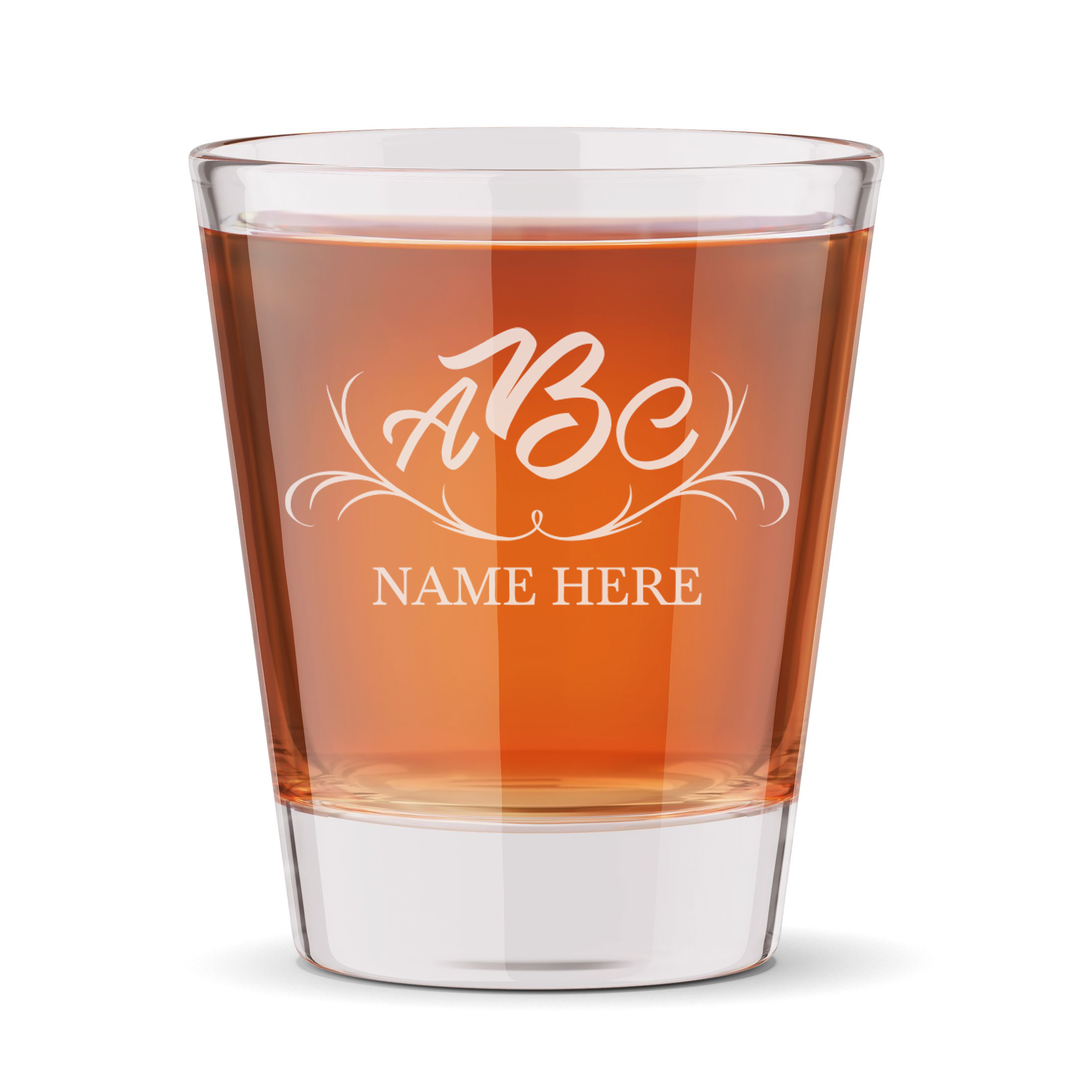 Personalized 3 Letter Monogram with Name Shot Glass Custom Engraved 1.5 oz Shot Glass