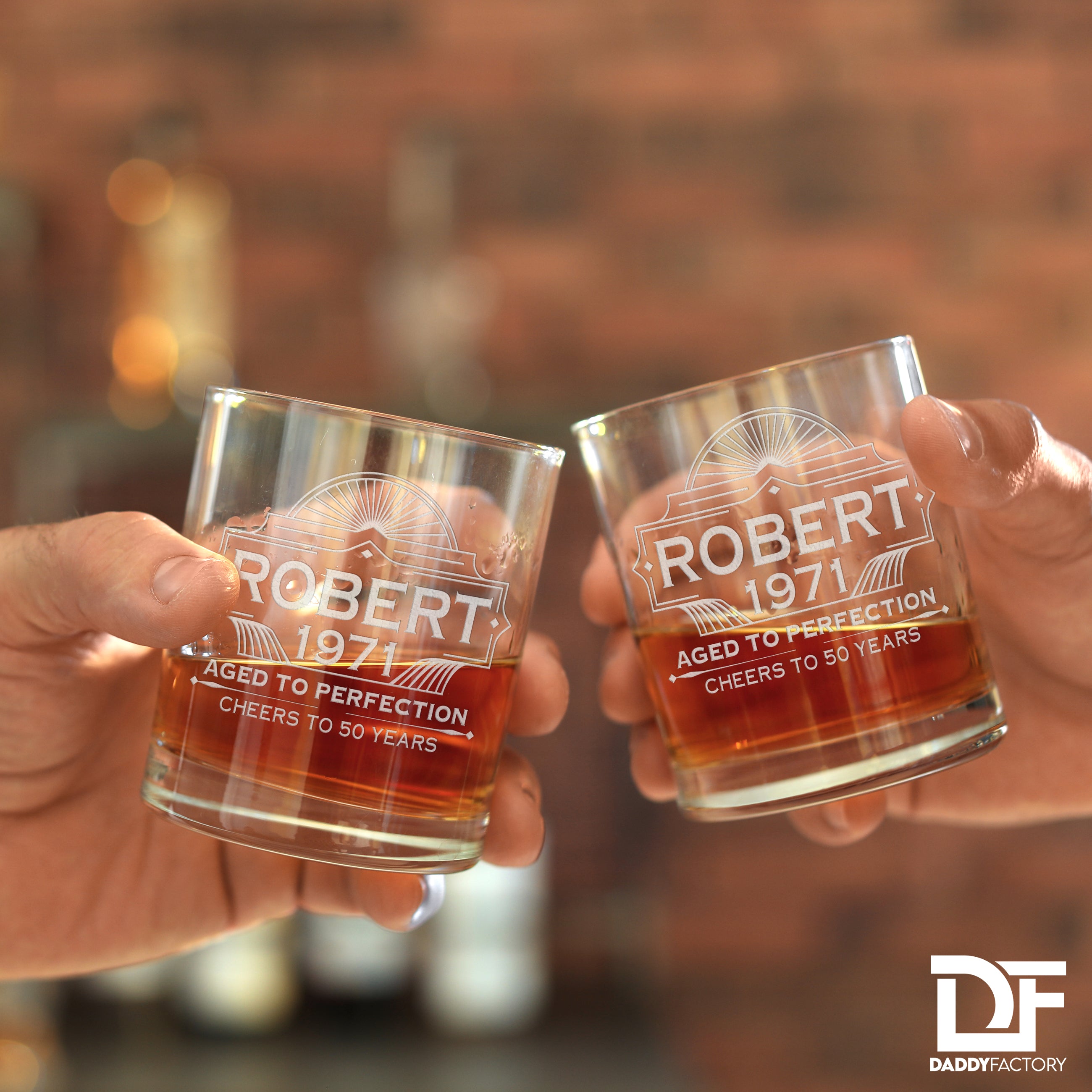 Personalized Engraved Old Fashioned Whiskey Glass - Aged to Perfection