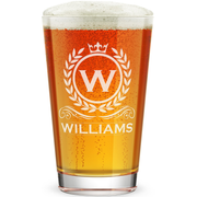 DADDY FACTORY THE Personalized Pint Glass Gift, Engraved Monogram Pint Glass, 16 oz Custom Gift For Men - Cool Gifts for Dad, Wedding Groomsman or Best Man