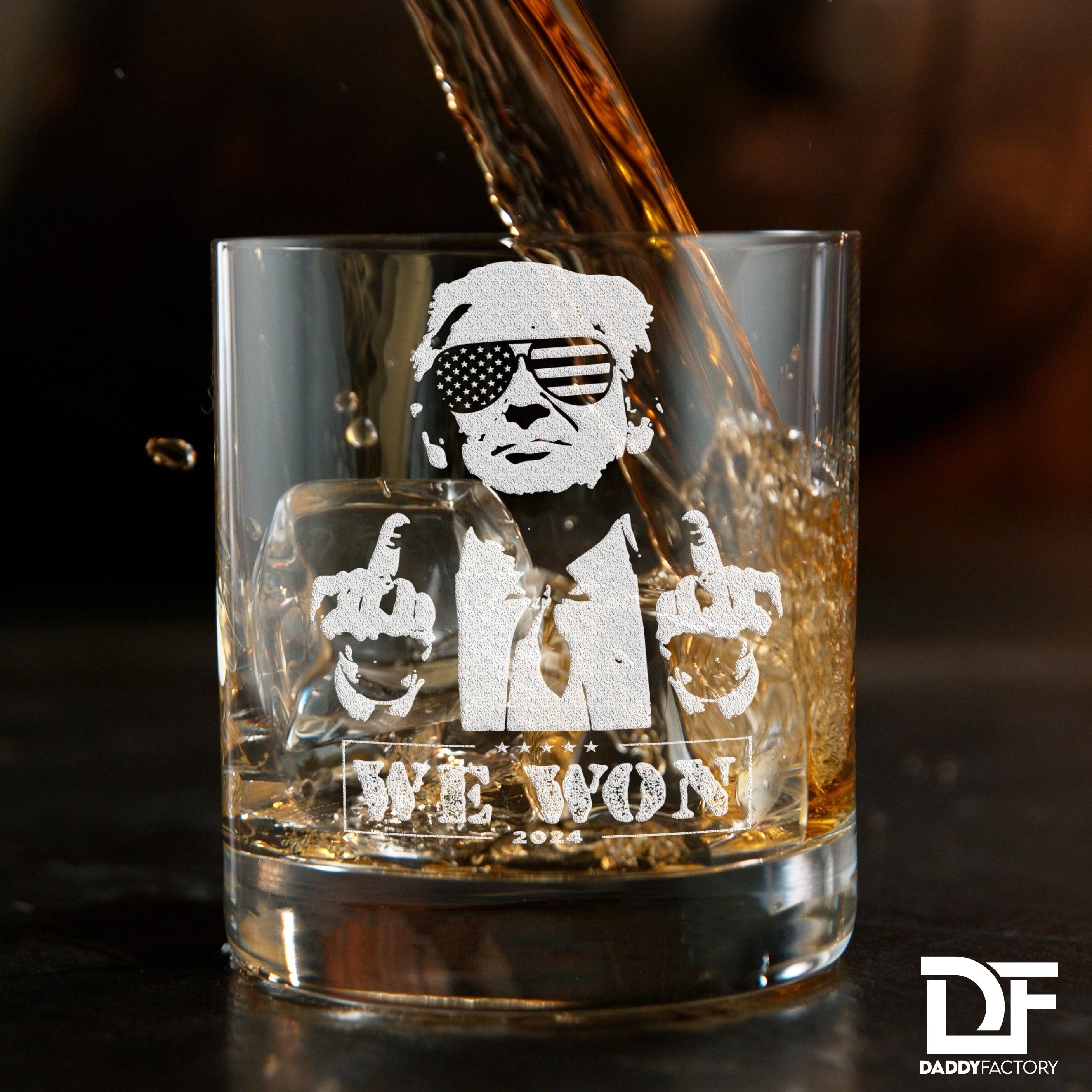 Engraved President We Won Whiskey Glass - 11oz Rocks Glass Gift for Dad - Made in the USA - Drinkware