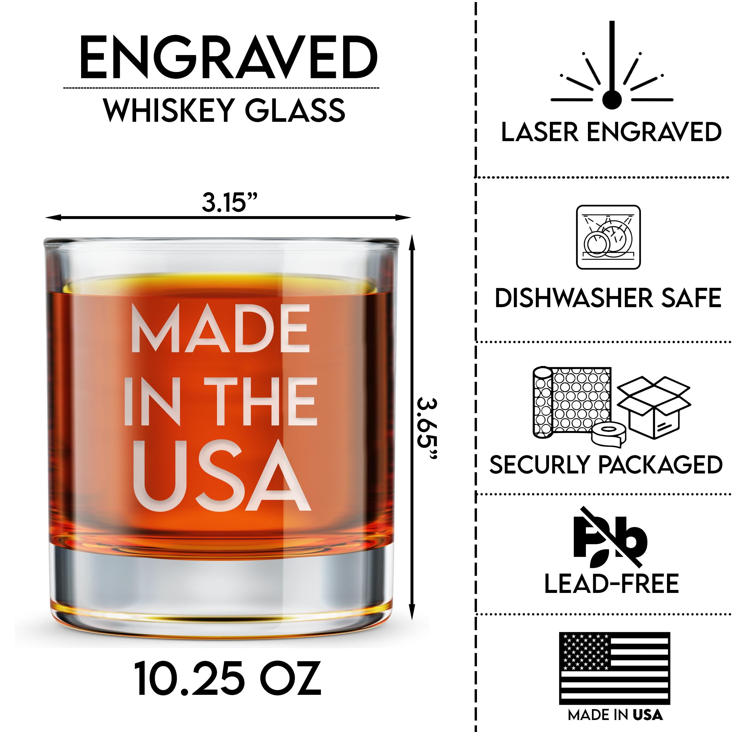 Gifts for dad - Dad Nutrition Facts Engraved Whiskey Glass - Dad gift - Father's Day Gift - 10.25 Oz rocks glass Drinkware