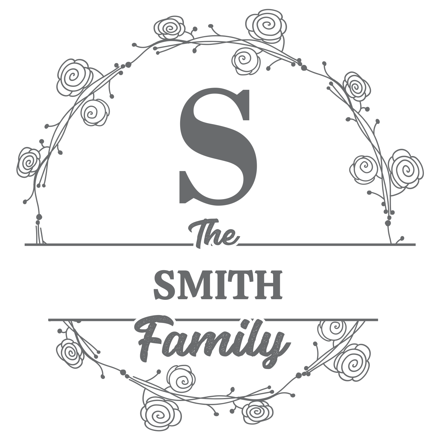 Floral Family Initial