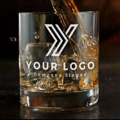 Custom Logo Engraved Whiskey Old Fashioned Glass - 11 oz