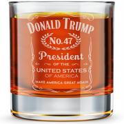 Trump No. 47 Engraved Old Fashioned Whiskey Glass 11 oz
